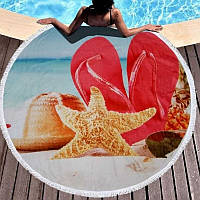 Пляжное полотенце круглой формы Shamrock с ярким принтом