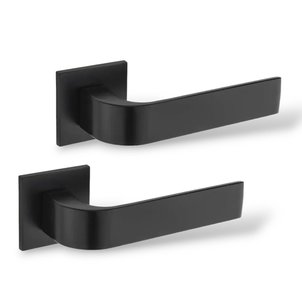 Ручки дверні TUPAI 2732Q 5S-153 чорний матовий (для міжкімнатних/вхідних дверей ), фото 1