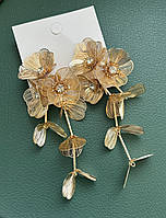 Объемные женские серьги в стиле ретро, Золотые цветы
