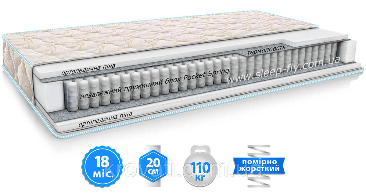 Матрац Sleep&Fly SF DAILY 2in1 двосторонній, EMM, 180х200