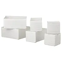 ІКЕА SKUBB Набір контейнерів, 6 шт., білі, 00428549