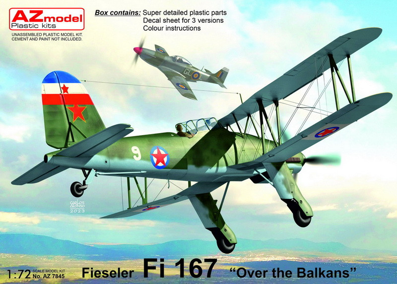 Пластикова модель 1/72 AZ model 7845 Fieseler Fi 167 "Over Balkans"