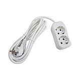 Подовжувач мережевий без заземлення 2 гнізда 3м (2x1мм) білий TITANUM STANDARD, фото 4