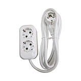 Подовжувач мережевий без заземлення 2 гнізда 3м (2x1мм) білий TITANUM STANDARD, фото 6