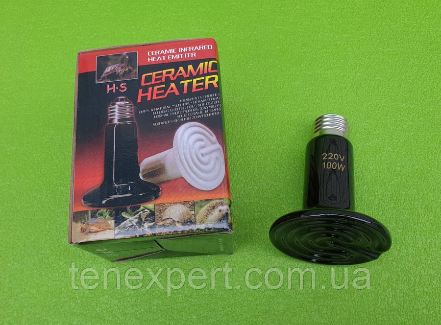 Излучатель тепла керамический инфракрасный (лампа) CERAMIC HEATER 100W / 220V / Ø70мм / Lдлина=100мм - фото 1 - id-p1879551063