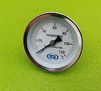 Термометр биметаллический трубчатый GROSS Ø63мм / Tmax=120°С / латунная гильза L=50мм (на резьбе 1/2")