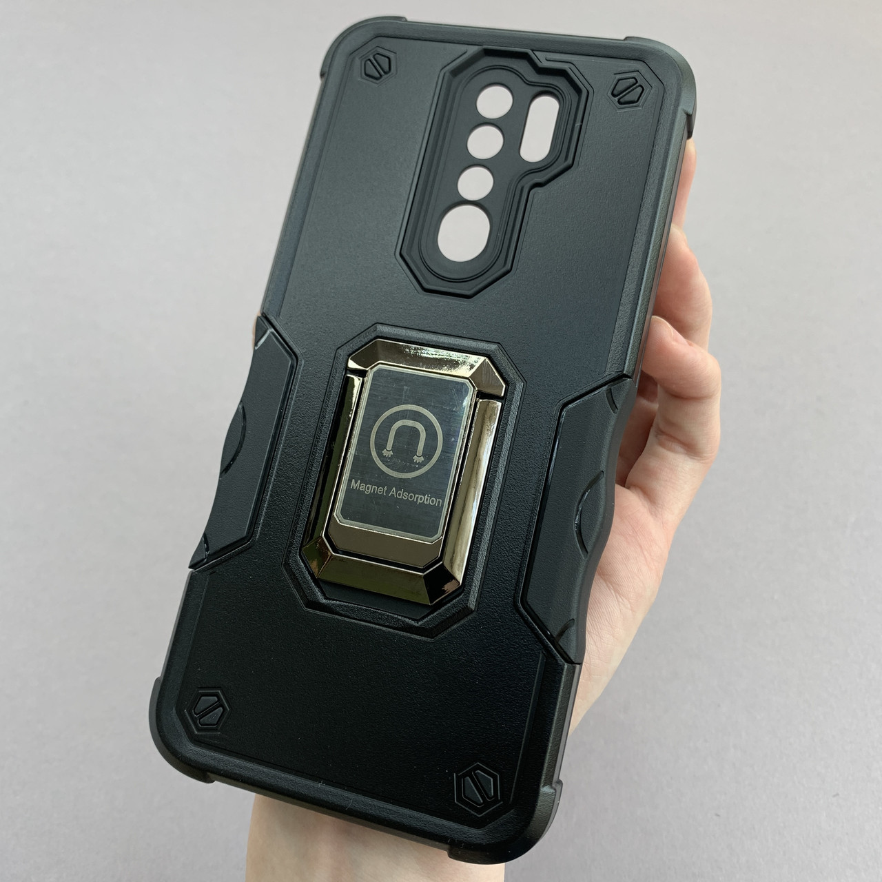 Чохол для Xiaomi Redmi 9 протиударний із підставкою чохол на телефон сяомі редмі 9 чорний c6u