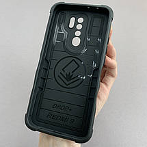 Чохол для Xiaomi Redmi 9 протиударний із підставкою чохол на телефон сяомі редмі 9 чорний c6u, фото 3