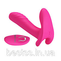 Мультифункціональний вібромасажер із кліторальною стимуляцією Pretty Love Remote Control Massager Pink, фото 2