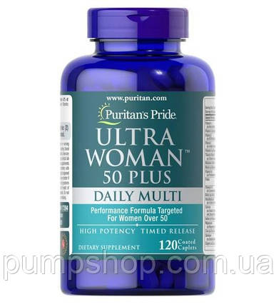 Вітаміни для жінок Puritan's Pride Ultra Woman 50 Plus 120 капс., фото 1