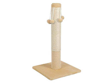 Дряпка (кігтеточка) для кота Природа Д04 стовпчик з чотирма бубонами бежева (36x36x67см) PR740293 ТМ ПРИРОДА FG FG