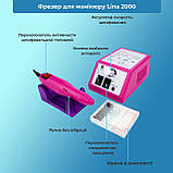 Набір для манікюру манікюрний Фрезер Lina Mercedes 20000об, 20 Вт + Лампа для манікюру SunOne 48Вт, Led\Uv, фото 5