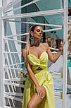 Літня довга сукня на бретелях лимонного кольору, фото 4
