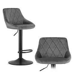 Стілець барний хокер Homart 902VB велюр сірий (9624)