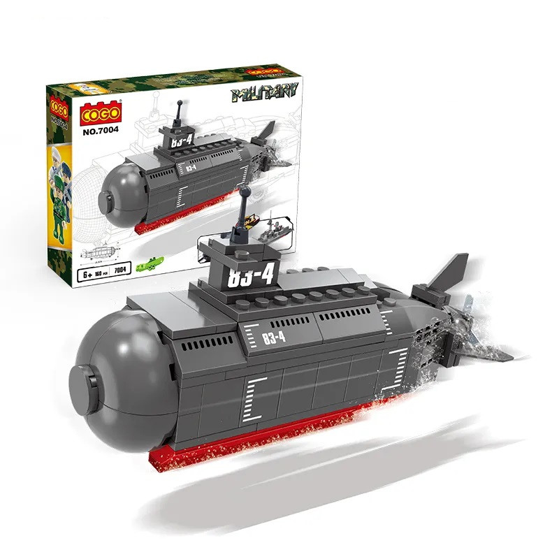 Конструктор Cogo Military 2 в 1 Підводний човен 7004, армія, корабель авіаносець, 160 дет., блоковий, іграшка, фото 1