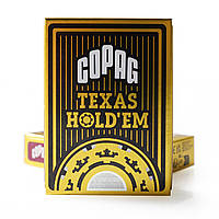 Пластиковые игральные карты Copag "Texas Hold'em" Gold черные