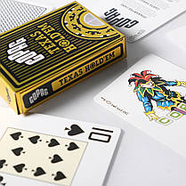 Пластикові гральні карти Copag "Texas hold'em" Gold чорні, фото 2