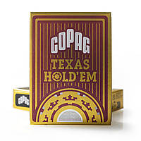 Пластикові гральні карти Copag "Texas hold'em" Gold бордові