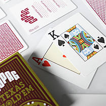 Пластикові гральні карти Copag "Texas hold'em" Gold бордові, фото 6