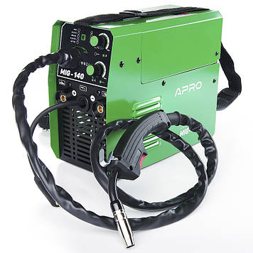 Зварювальний інверторний напівавтомат APRO MIG-140, 20-140А, ел.4 мм, к.0.8-1мм 1 кг 3+2.5+2м
