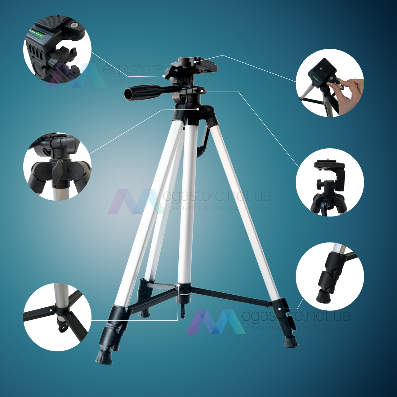 Компактный штатив трипод Tripod 330A тренога с держателем для телефона экшн камер смартфонов и видеокамер - фото 3 - id-p1879589913