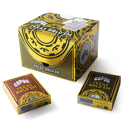 Блок пластикових гральних карт Copag "Texas hold'em" Gold, фото 1