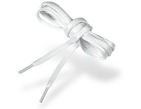 Шнурки взуттєві плоски #052 PREMIUM якість колір білий 60-90см