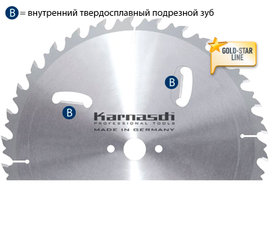 Пильный диск для раскроя древисины ф=450x 4,0/2,8x 30mm 36 WZ+R, Karnasch (Германия) - фото 1 - id-p324146471