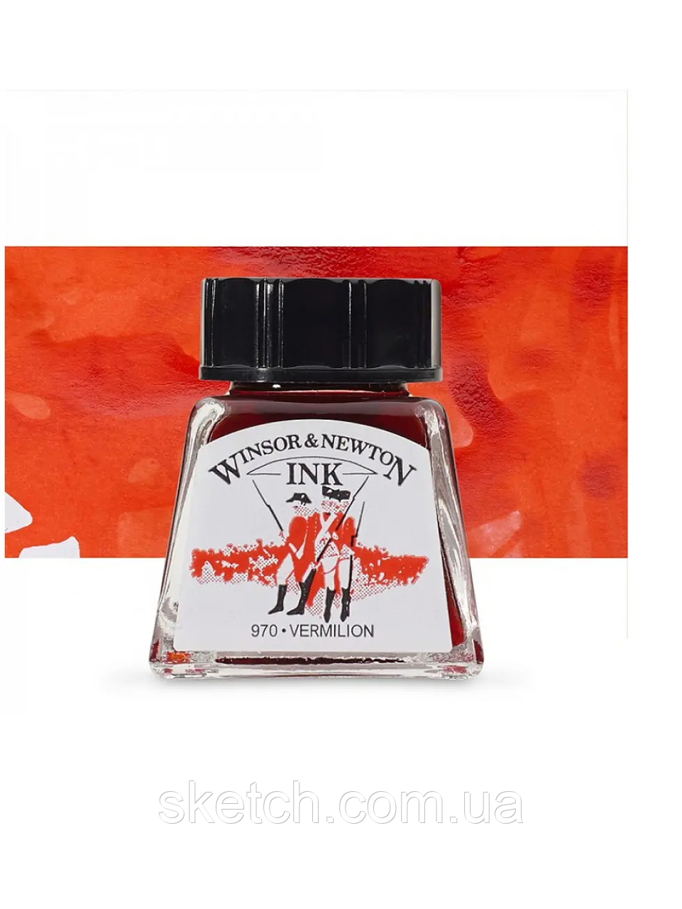 Туш художня Drawing Inks, №601 Vermilion, Winsor&Newton, фото 1