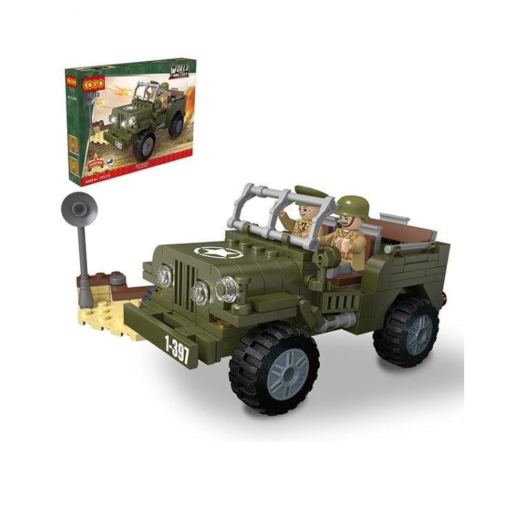 Конструктор Cogo Military Військова машина 7912, Willis Jeep, армія, джип, 272 дет., блочний, іграшка