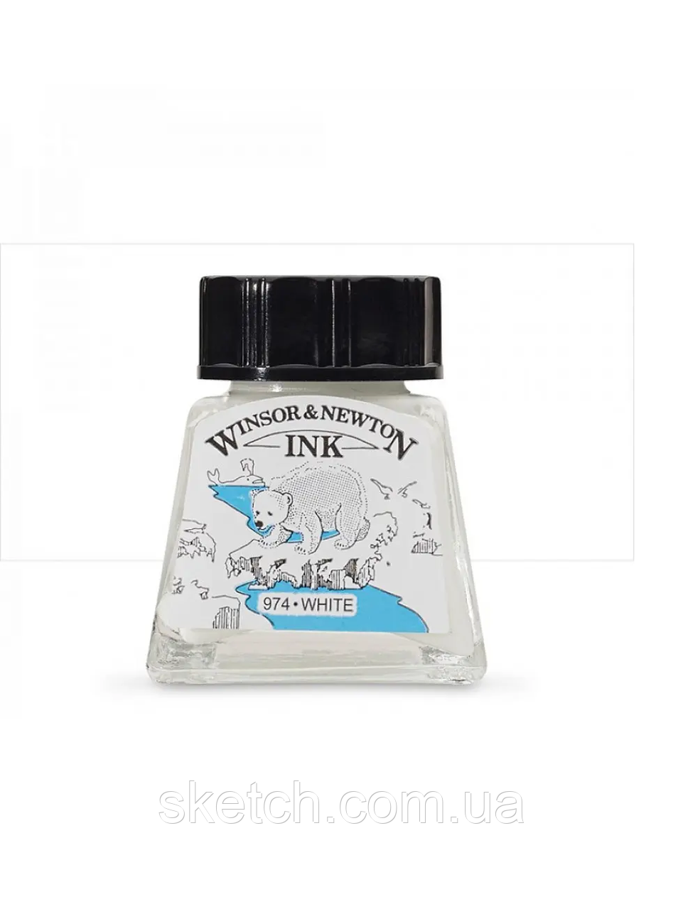 Туш художня Drawing Inks, №702 White, Winsor&Newton, фото 1