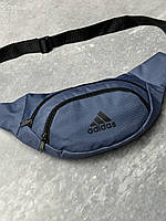 Бананка мужская Adidas (Адидас) тканевая синяя | Сумка через плечо Сумка поясная спортивная