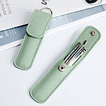 Інструменти для чищення вух Lanbena (6 шт) у шкіряному тубусі Зелений, фото 2