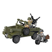 Конструктор Cogo Military Военная машина 7913, Dodge Jeep, армия, джип, мотоцикл, 251 дет., блочный, игрушка