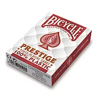 Пластиковые игральные карты | Bicycle Prestige Poker 100% Plastic красные