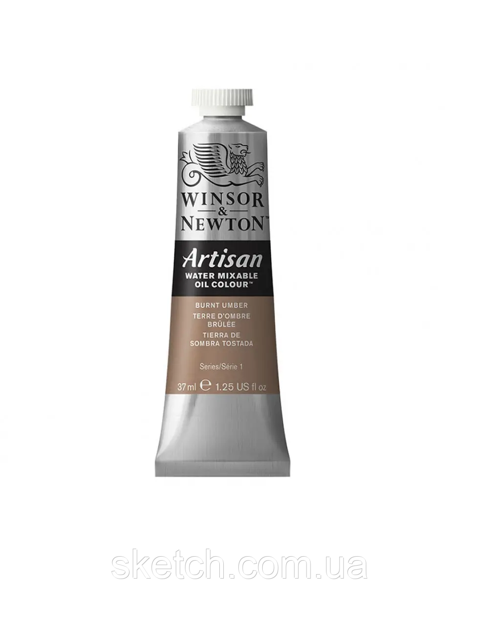 Водорозчинна олійна фарба WINSOR & NEWTON Artisan, №76 Умбра палена (Burnt umber), 37мл., фото 1