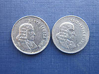 2 монеты 5 центов ЮАР 1965 фауна птица английская и голландская легенда одним лотом