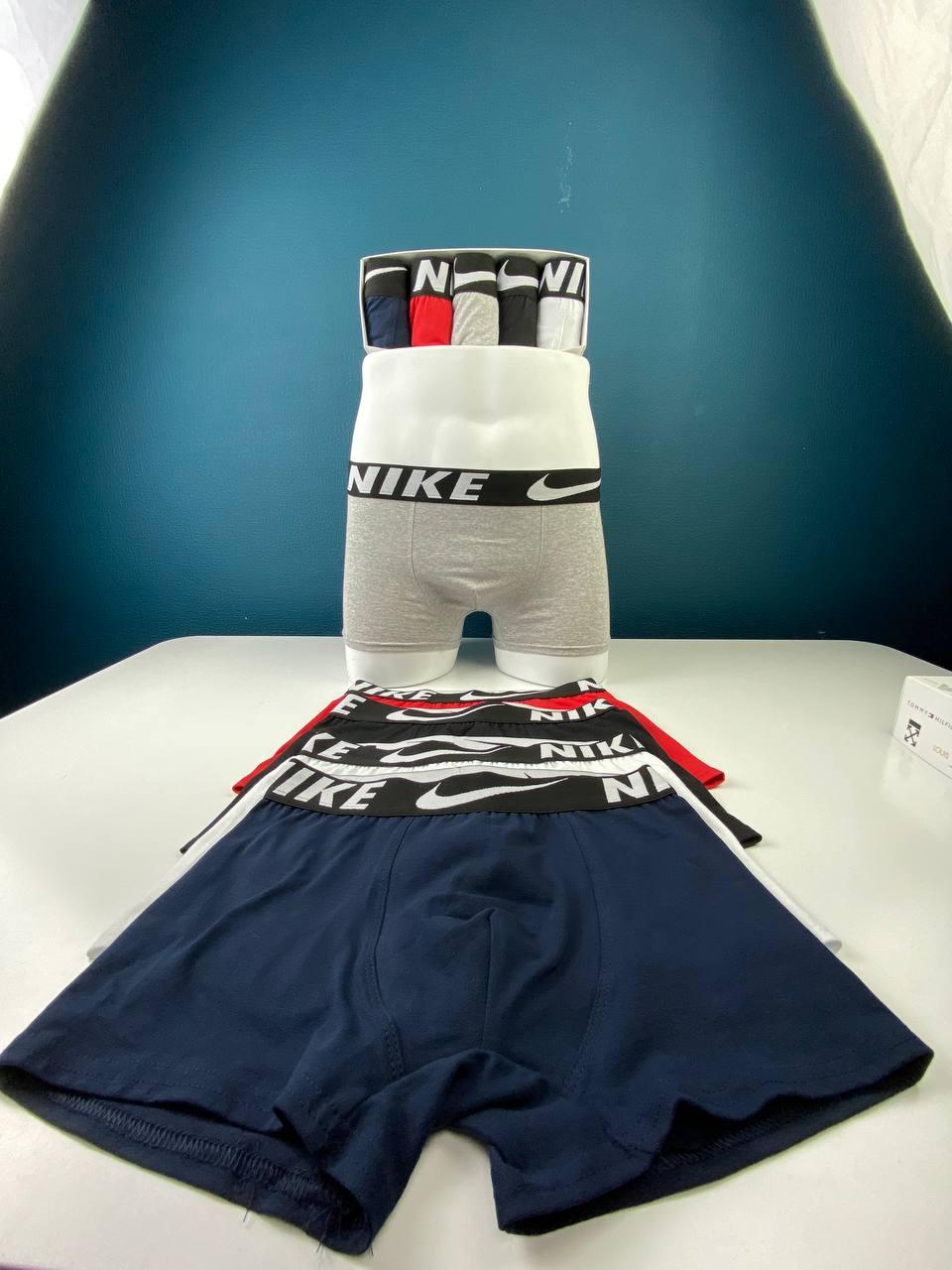 Чоловічі труси з бавовни у наборі 3шт Nike ReLuxe. Чоловічі труси з високою посадкою Найк 3 шт. Труси хлопцю, фото 1