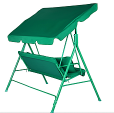 Садова гойдалка FUNFIT Relax Green для трьох, садова гойдалка з навісом для будинку, фото 5