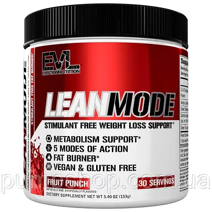 Жирспалювач без стимуляторів Evlution Nutrition Lean Mode Powder 30 порц ( смак фруктовий пунш ), фото 2