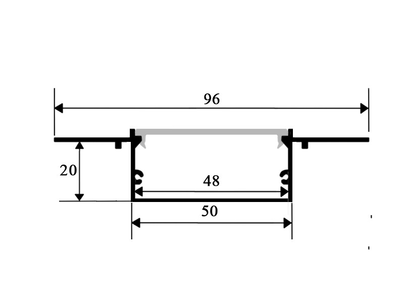 Алюмінієвий профіль для світлодіодної стрічки для гіпсокартона АЛ-40 1 метр анодований під штукатурку LEDUA - фото 4 - id-p1879621387