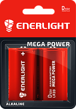 Батарейка ENERLIGHT MEGA POWER D/LR20 BLI 2 (Ціна за пару)