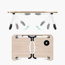 Портативний стіл для ноутбука 59х39х28 Світле дерево, Столик-трансформер для ноутбука, Підставка під ноут, фото 4