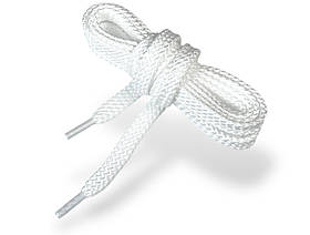 Шнурки взуттєві плоски #042 PREMIUM якість колір білий 90-110см.