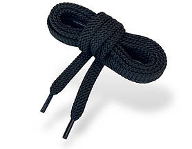 Шнурки взуттєві плоски #142 PREMIUM якість колір чорний 90-110см.