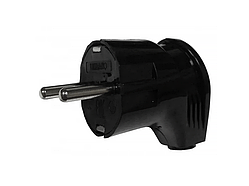 Вилка кутова з заземленням чорна LMA027 Лємансо