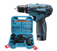 Аккумуляторный шуруповёрт 12V с набором Makita DF330DWE, набор бит и запасной аккумулятор