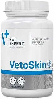 Харчова добавка Vet Expert VetoSkin для собак і кішок з дерматологічними захворюваннями 90 капсул