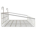 Кошик 400х300х80мм високий борт, на сітку торгову, біла. Навісна полиця металева. Кошик дротяний, фото 2