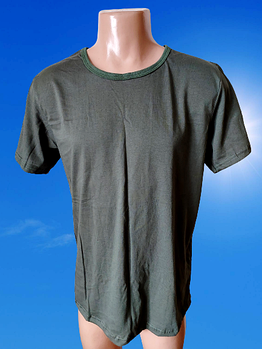 Футболка чоловіча колір хакі бавовна Україна р.44-56. Від 7шт по 112грн.